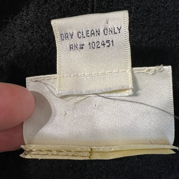 Field Manor Duster Cardigan Sweater M Black Embroidered Boiled 100% Wool Floral - Picture 9 of 10